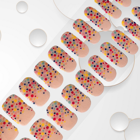 FAIRY BREAD pink base with multi coloured spots DIY Gel Manicure Kit - At-Home Salon Quality, No UV Light Needed