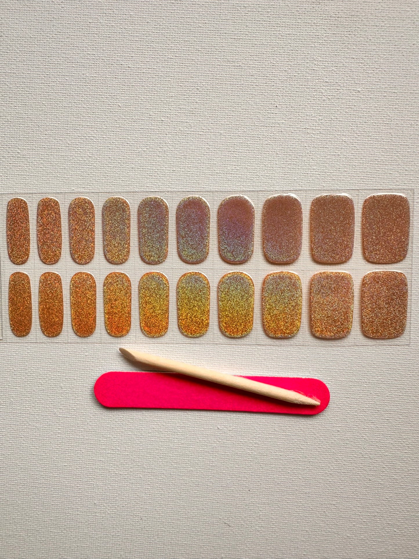 GOLD DUST Long-Lasting Gel Nail Sticker Kit - Vegan, Cruelty-Free, and Non-Toxic