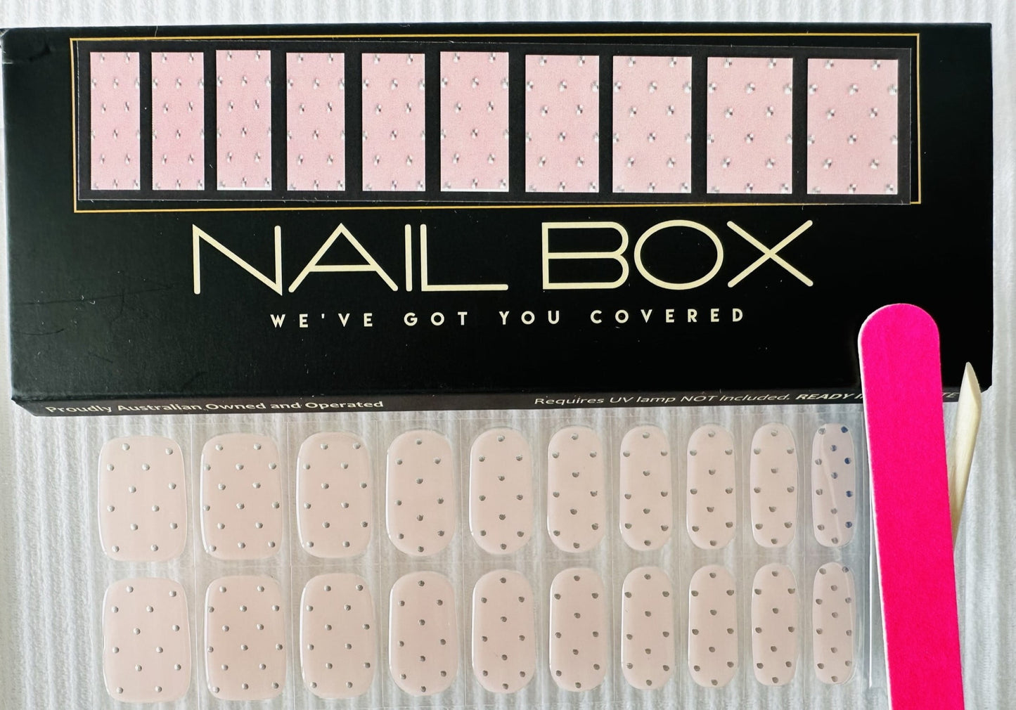 TINK EMBOSSED 20pc Peel-Off Gel Nail Stickers - Easy Removal, LED Light, Vegan & Cruelty-Free