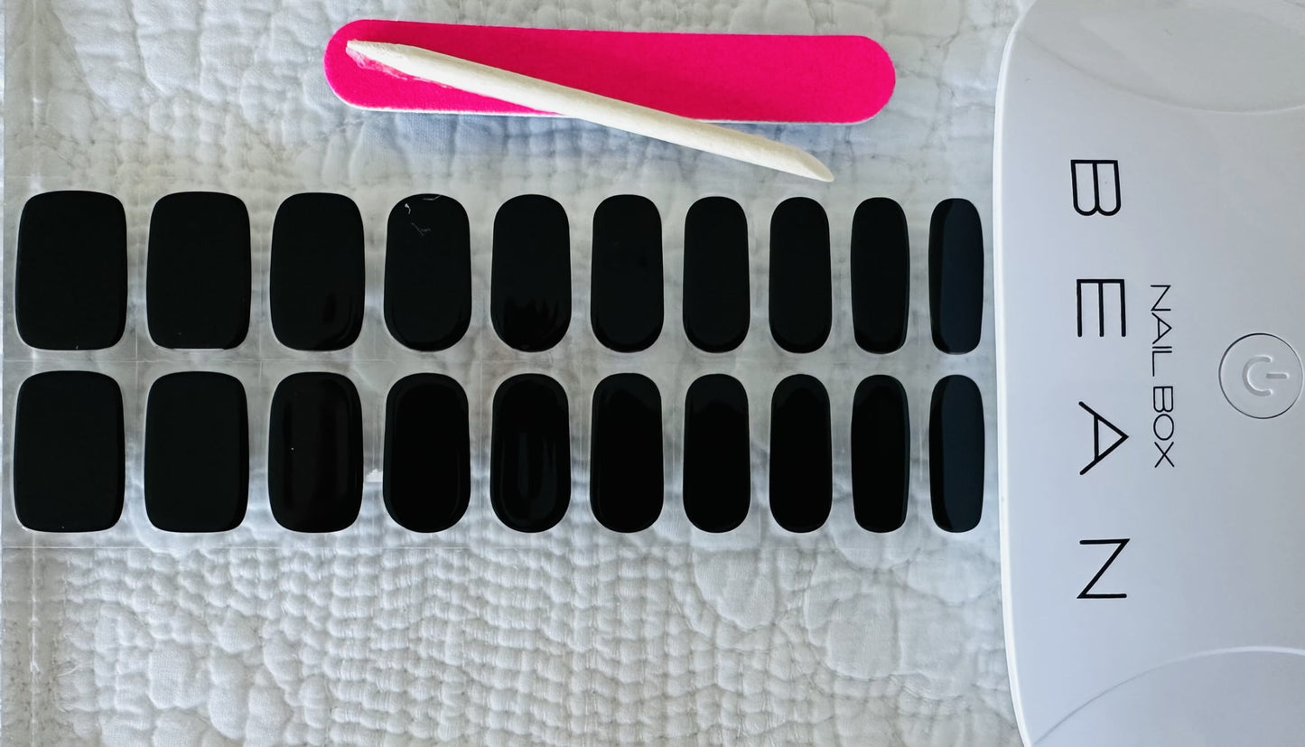 WICKED BLACK 20pc Long-Lasting Gel Nail Sticker Kit - Vegan, Cruelty-Free, and Non-Toxic