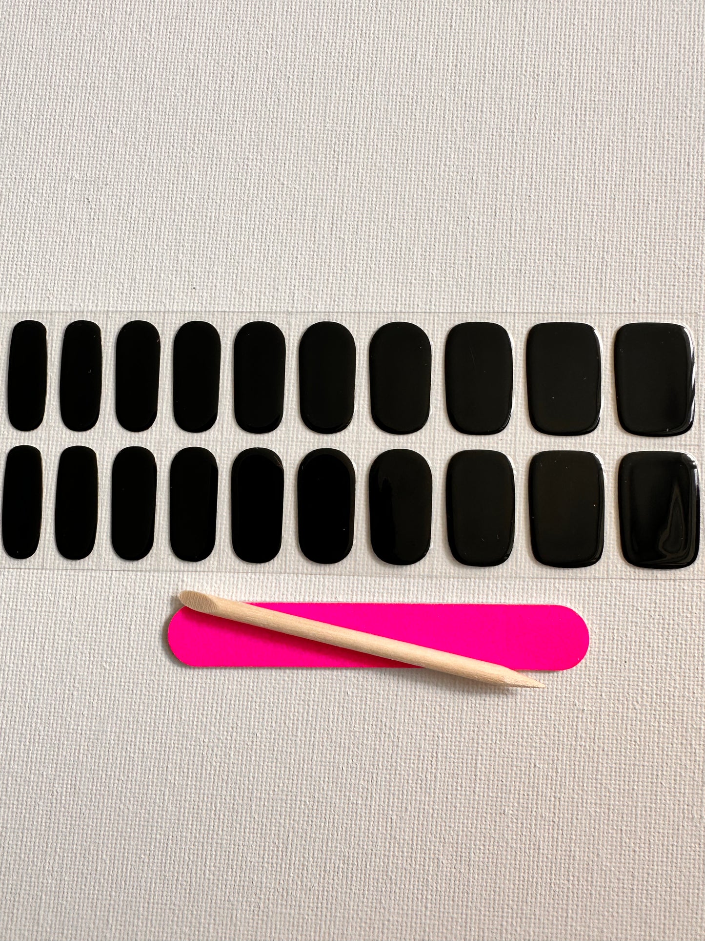WICKED BLACK 20pc Long-Lasting Gel Nail Sticker Kit - Vegan, Cruelty-Free, and Non-Toxic
