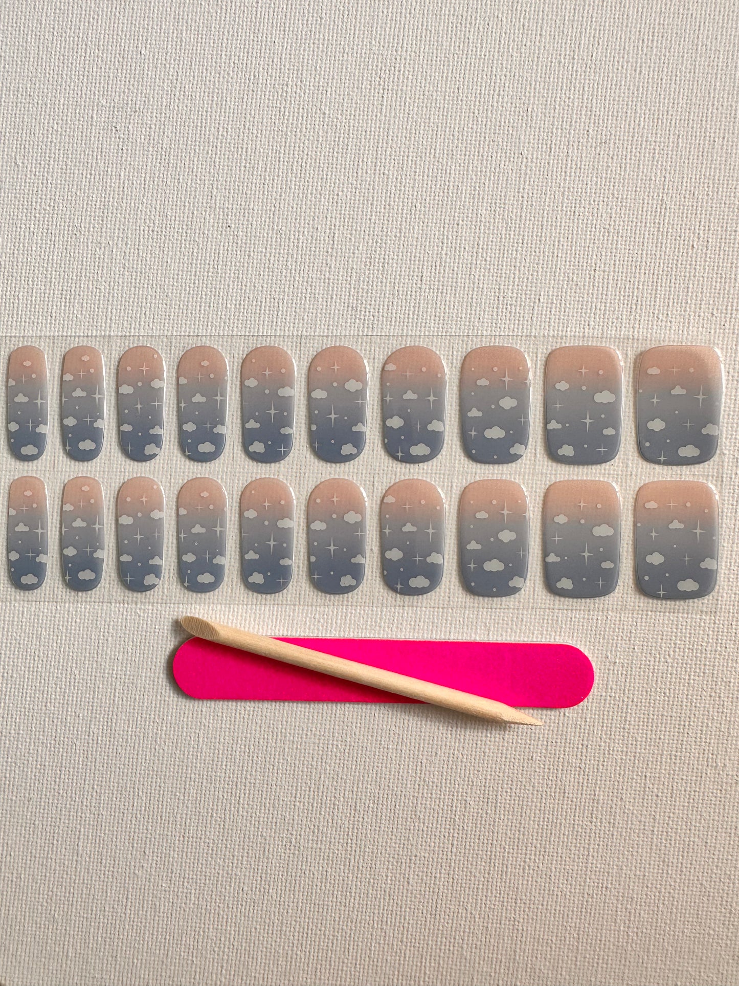SNOW BUNNY 20pc Long-Lasting Gel Nail Sticker Kit - Vegan, Cruelty-Free, and Non-Toxic