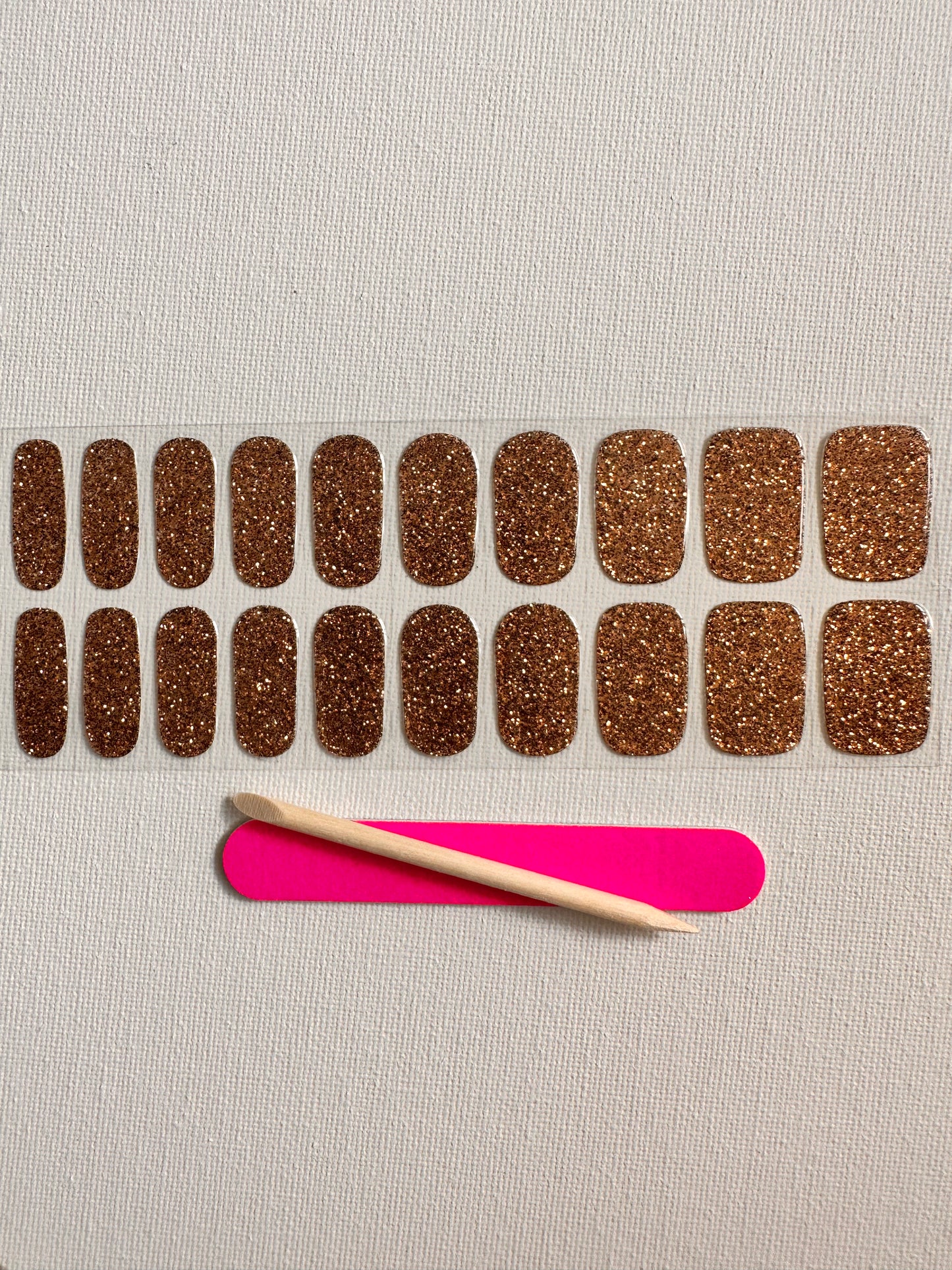 SUGAR BABE HONEY BROWN 20pc Vegan Gel Nail sticker - Eco-Friendly & Non-Toxic