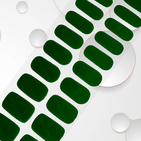 JADE CAT EYE 20pc green with cat eye effect Peel-Off Gel Nail Stickers - Easy Removal, LED Light, Vegan & Cruelty-Free