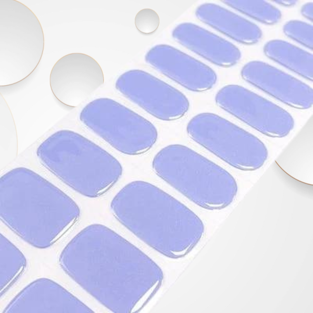 ELECTRIC BLUE 20pc blue with fine glitter DIY Gel Manicure Kit - At-Home Salon Quality, No UV Light Needed