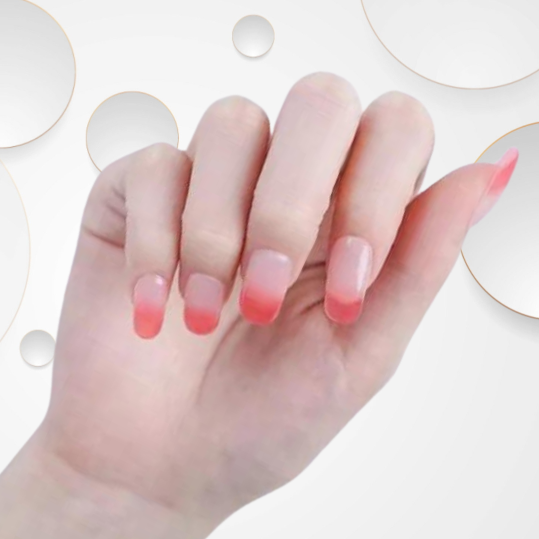 BERRY BURST DIY Gel Manicure Kit 20pc, heat-sensitive, berry color, no UV light, vegan, cruelty-free