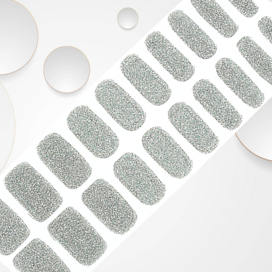 DISCO QUEEN SILVER silver glitter 20pc Vegan Gel Nail Sticker - Eco-Friendly & Non-Toxic