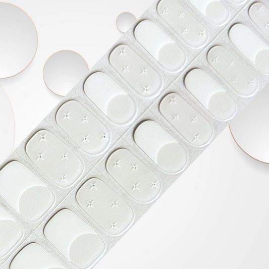 FRENCH TWIST white tips with sparkles on translucent base Long-Lasting Gel Nail Sticker Kit - Vegan, Cruelty-Free, and Non-Toxic