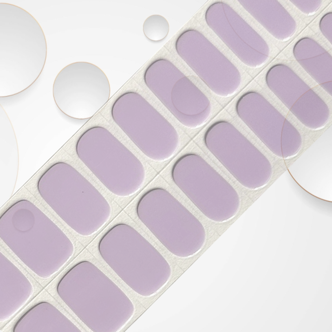 GLAZE PURPLE soft, semi-translucent purple 20pc Long-Lasting Gel Nail Sticker Kit - Vegan, Cruelty-Free, and Non-Toxic