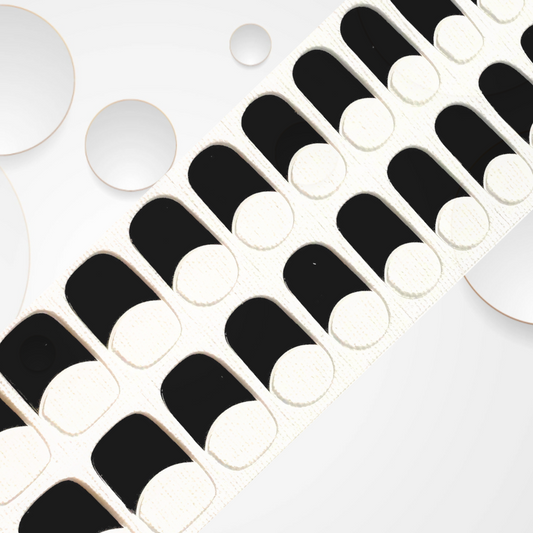 SKINNY DIP BLACK French tip 20pc DIY Gel Sticker Manicure Kit - At-Home Salon Quality, No UV Light Needed