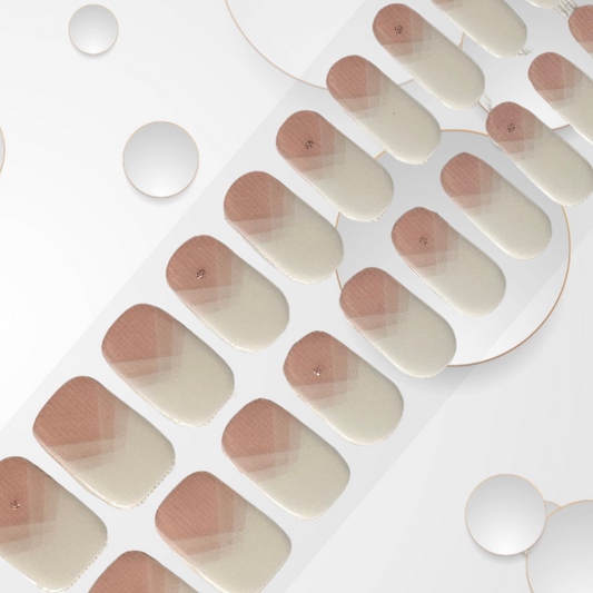 PINK SALT BAE 20pc geometrical faint lines in pink on white Long-Lasting Gel Nail Sticker Kit - Vegan, Cruelty-Free, and Non-Toxic