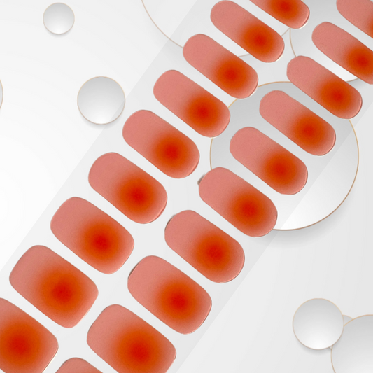 SUNRISE 20pc blend of pink with orange highlights Vegan Gel Nail stickers- Eco-Friendly & Non-Toxic