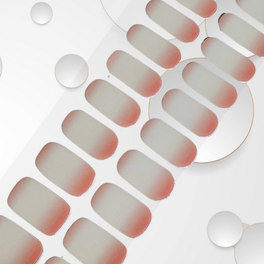 SUNSET PINK and white 20pc Vegan Gel Nail Stickers - Eco-Friendly & Non-Toxic