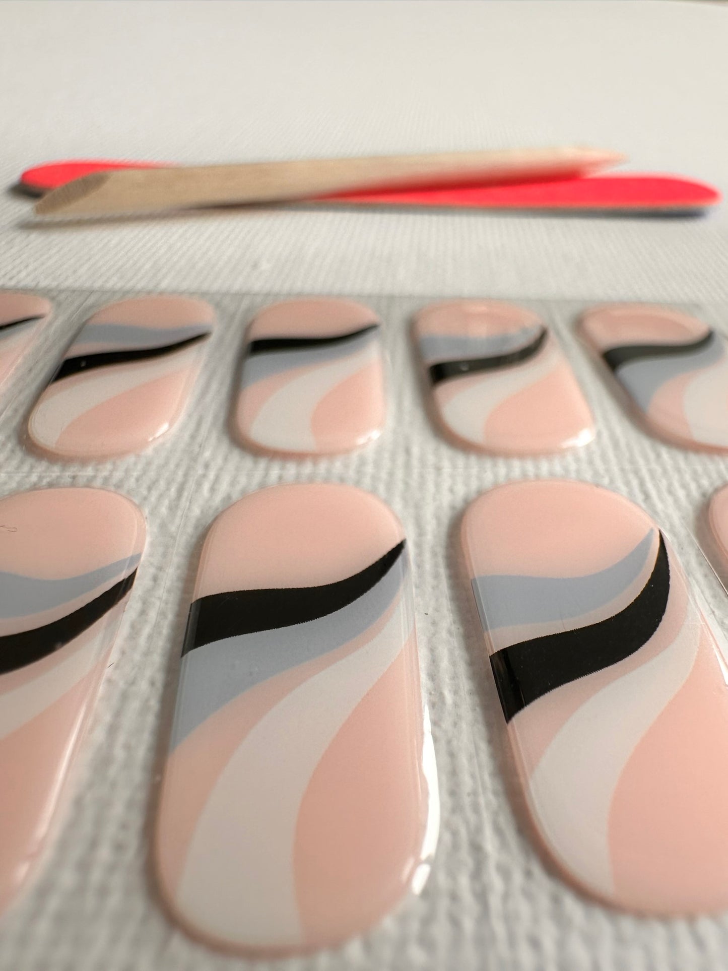 WAVE GOOD BYE 20pc Long-Lasting Gel Nail Sticker Kit - Vegan, Cruelty-Free, and Non-Toxic