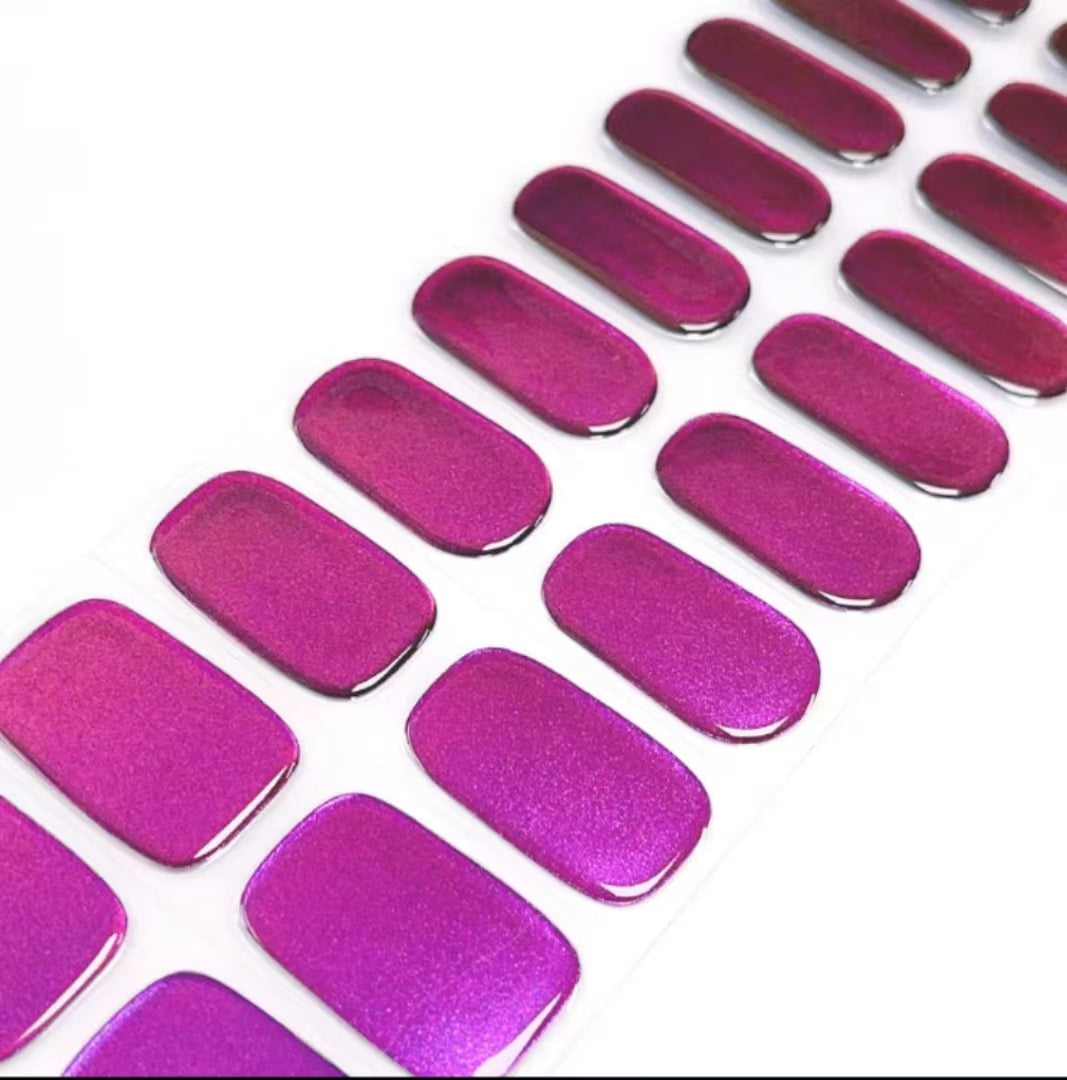 MOLLY CHROME pink to purple chrome finish 20pc Long-Lasting Gel Nail Sticker Kit - Vegan, Cruelty-Free, and Non-Toxic
