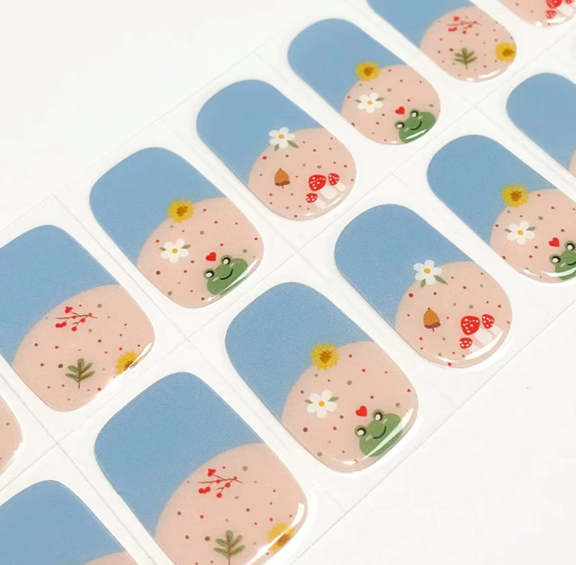 PONDS 20pc DIY Gel Stickers Manicure Kit - At-Home Salon Quality, No UV Light Needed