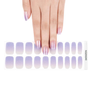 Snow Purple Long-Lasting Gel Nail Sticker Kit - Vegan, Cruelty-Free, and Non-Toxic