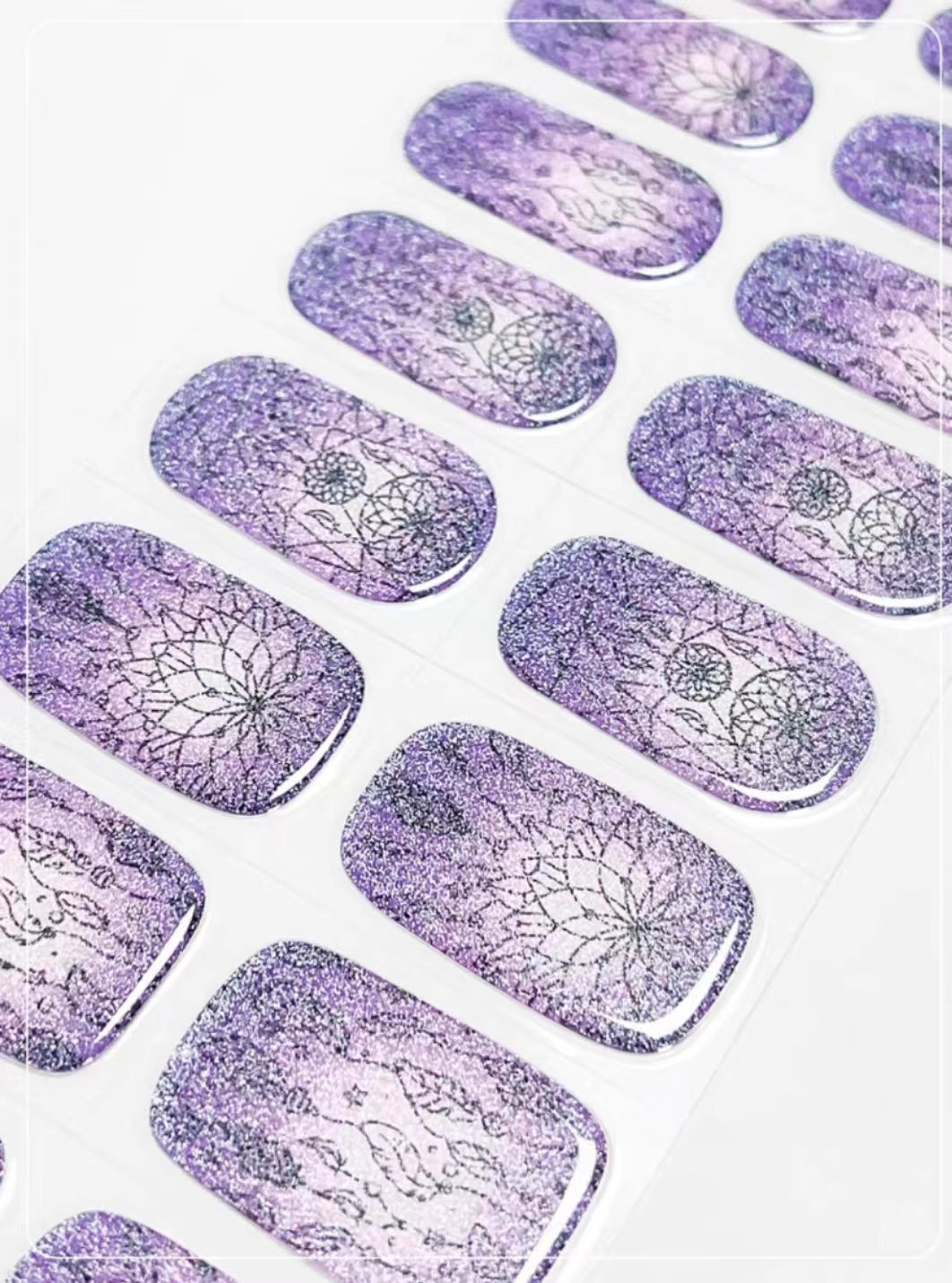 TIE-DYE PURPLE 20pc Peel-Off Gel Nail Stickers - Easy Removal, LED Light, Vegan & Cruelty-Free