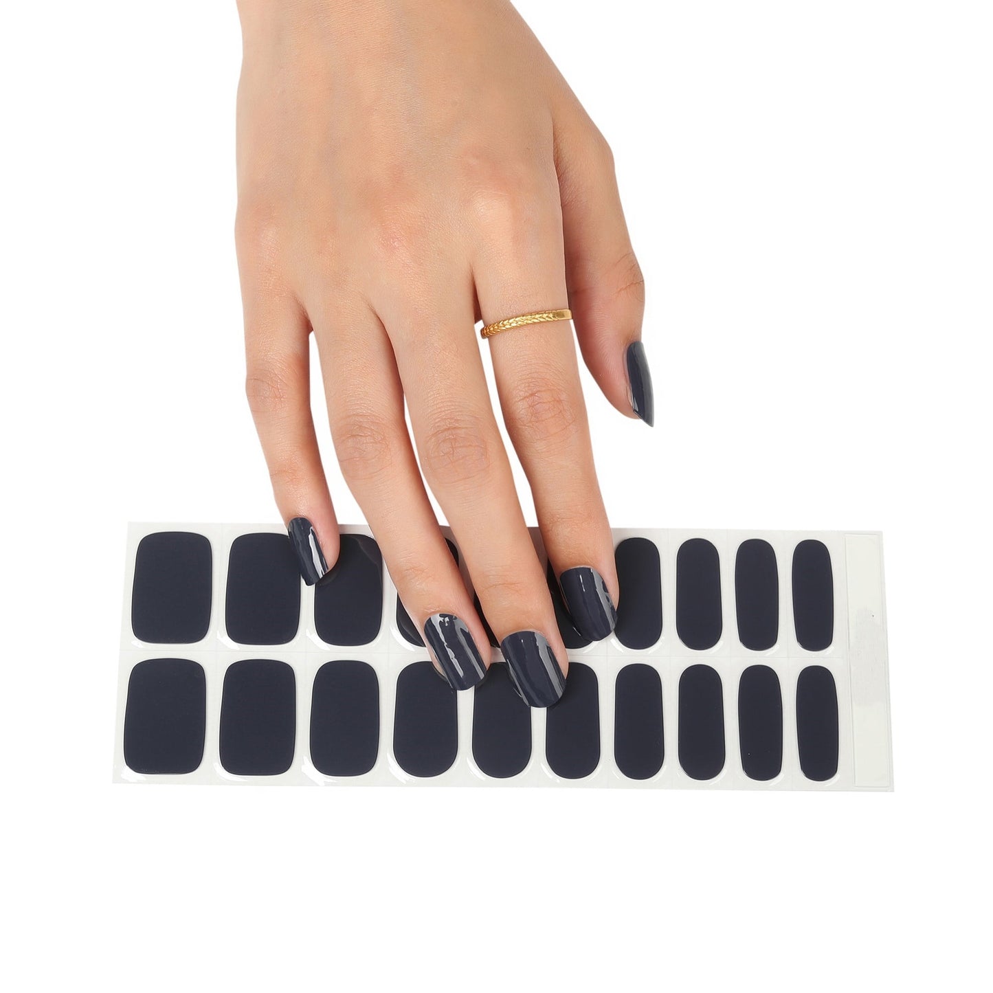 MIDNIGHT DEEP BLUE PURPLE 20pc Long-Lasting Gel Nail Sticker Kit - Vegan, Cruelty-Free, and Non-Toxic