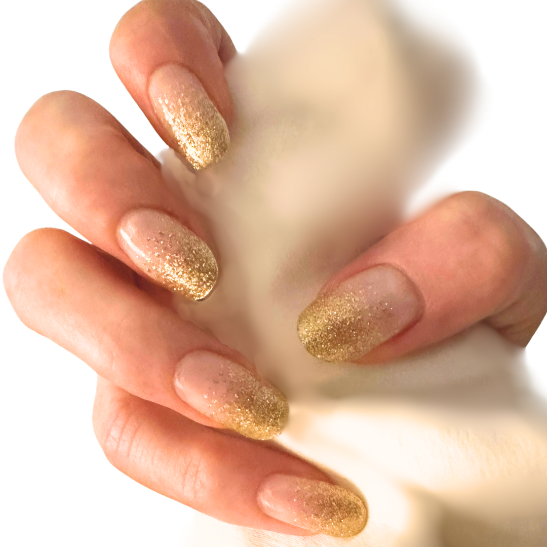 Gold Tips Long Lasting Gel Nail Sticker Kit - Vegan, Cruelty-Free, and Non-Toxic