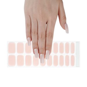 Female hand touching BAE a pink glazed donut inspired semi cured gel nail sticker kit sold by Nail Box