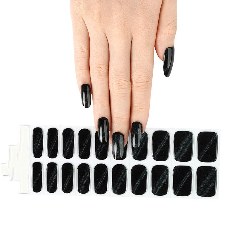 EBONY- METALLIC Peel-Off Gel Nail Stickers - Easy Removal, LED Light, Vegan & Cruelty-Free