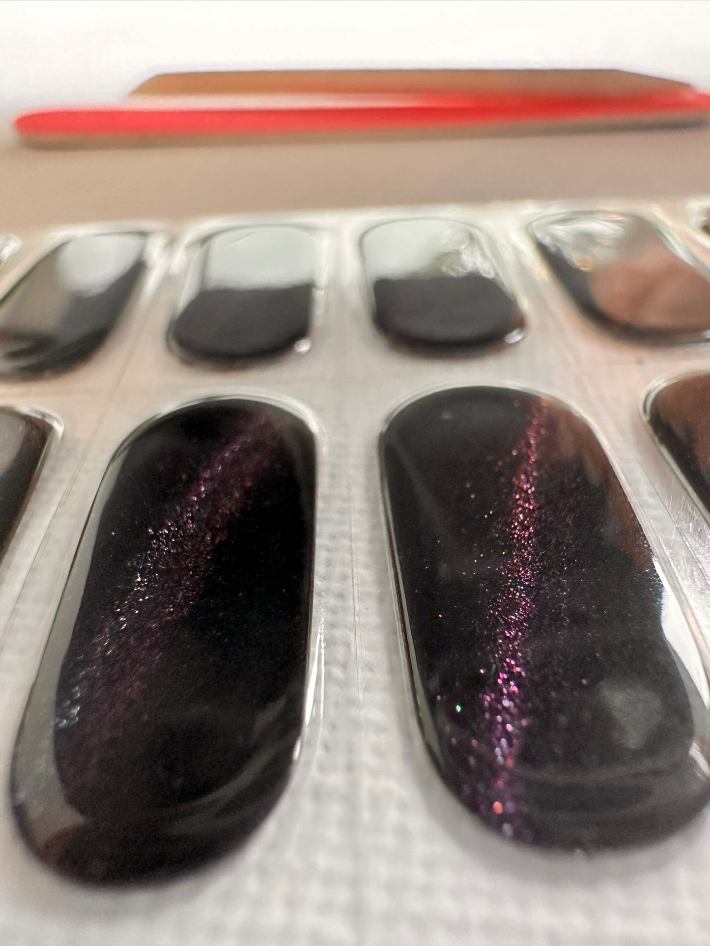 EBONY- METALLIC Peel-Off Gel Nail Stickers - Easy Removal, LED Light, Vegan & Cruelty-Free