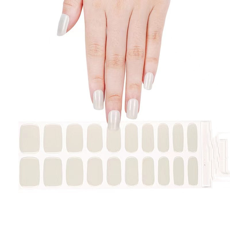 FRENCH LINEN GLOW IN DARK Long-Lasting Gel Nail Sticker Kit - Vegan, Cruelty-Free, and Non-Toxic