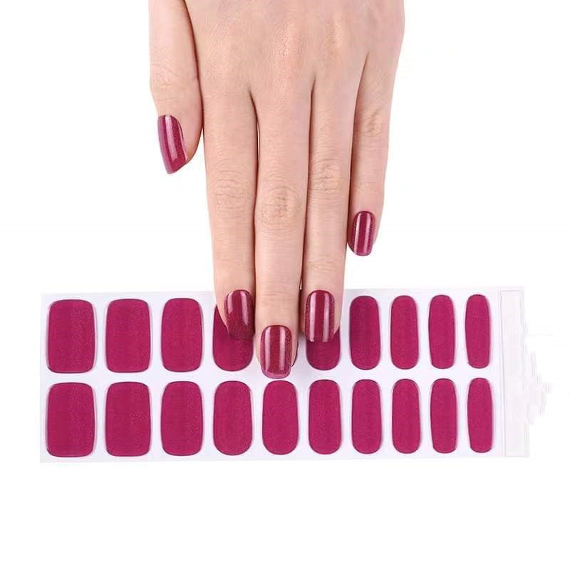 TOPAZ PINK MAGENTA 20pc Peel-Off Gel Nail Stickers - Easy Removal, LED Light, Vegan & Cruelty-Free