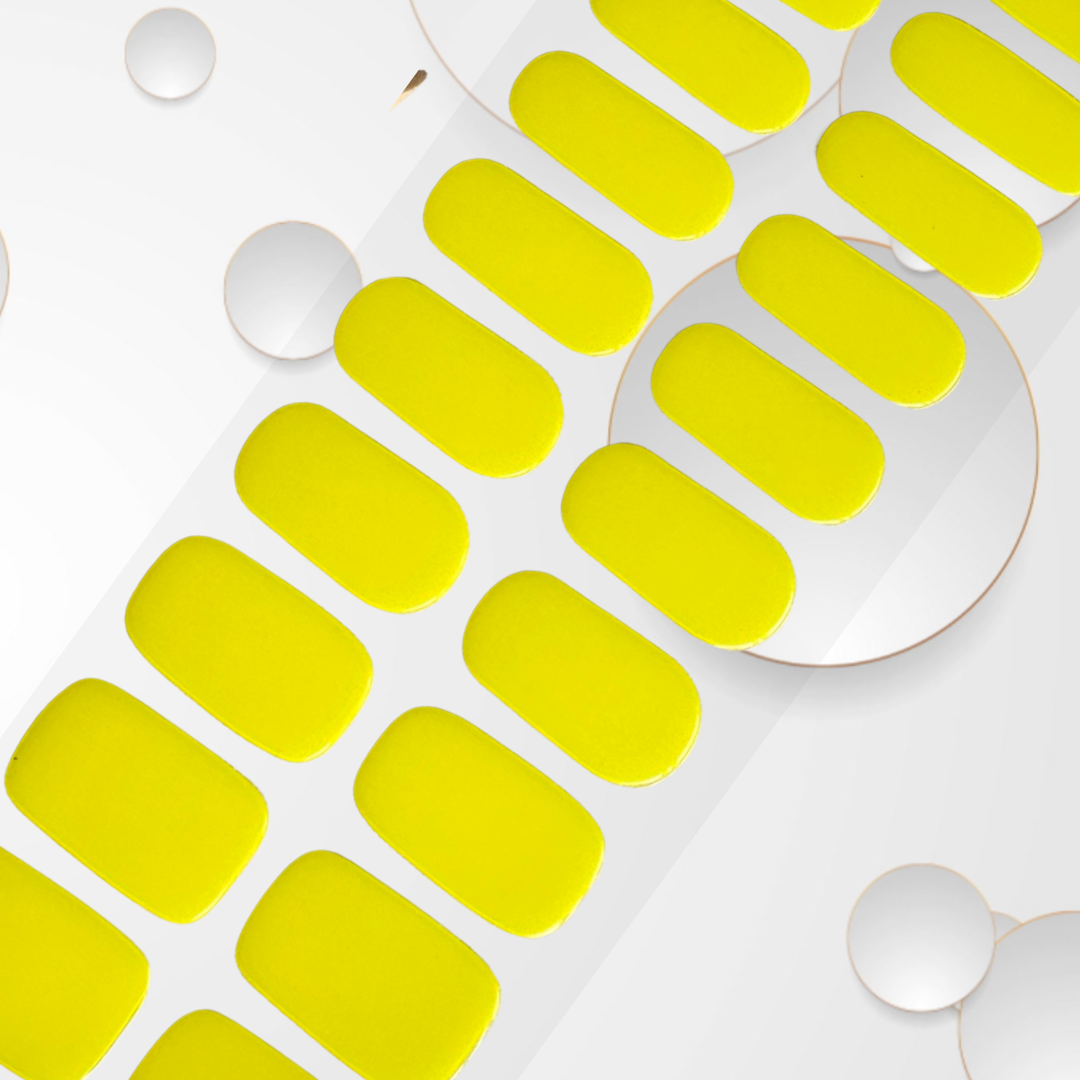 MOJITO 20pc vivid yellow Long-Lasting Gel Nail Sticker Kit - Vegan, Cruelty-Free, and Non-Toxic