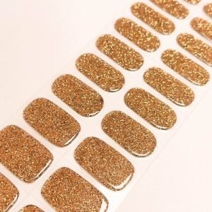 Glittery honey brown Semi Cured Gel Nail Sticker Kit sold by Nail Box