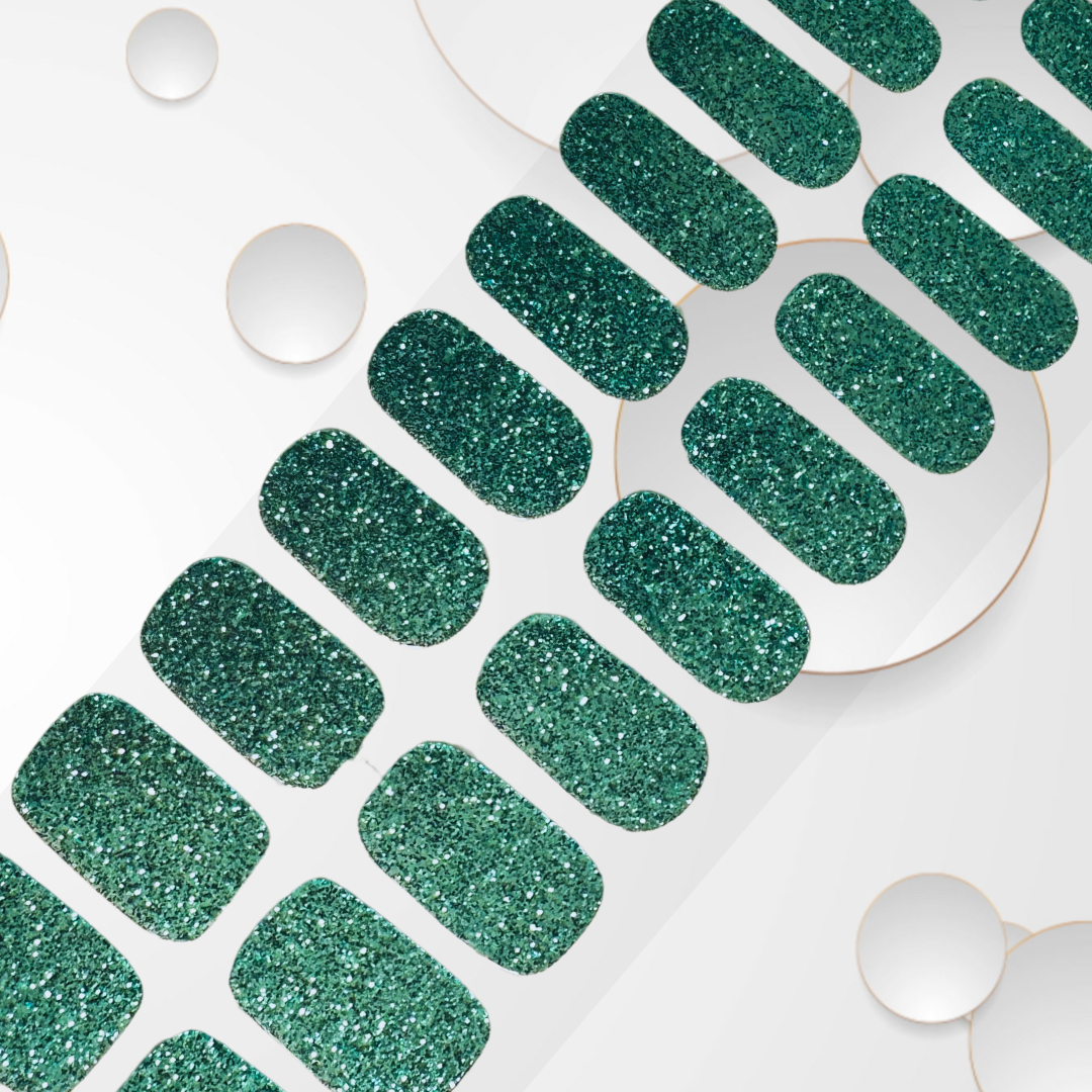 SUGAR BABE BLUE 20pc Sparkling is this ocean blue Long-Lasting Gel Nail Sticker Kit - Vegan, Cruelty-Free, and Non-Toxic