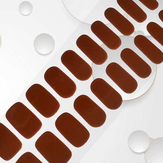 FUDGE medium brown coloured Long-Lasting Gel Nail Sticker Kit - Vegan, Cruelty-Free, and Non-Toxic