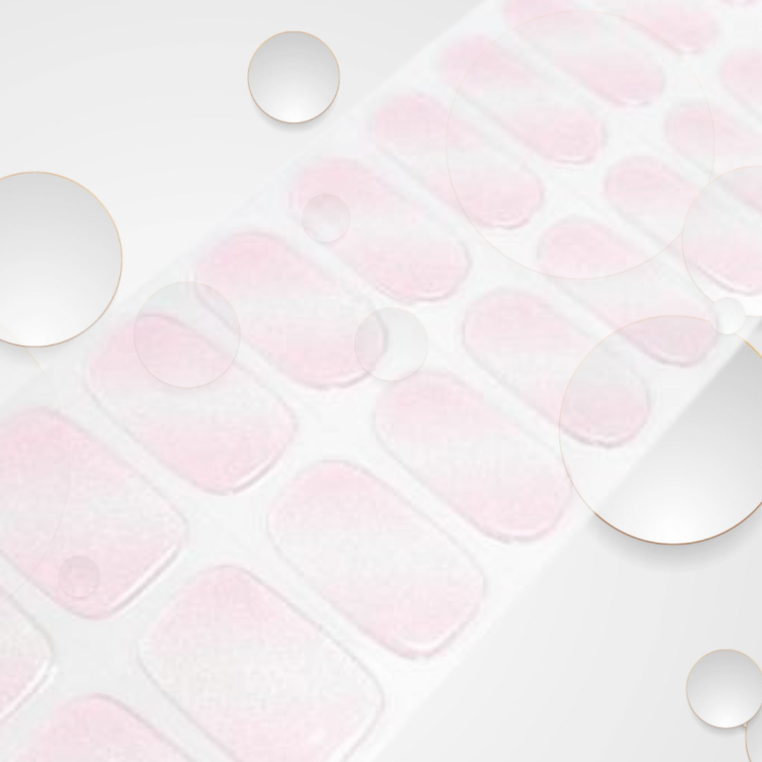 Harper 20pc pink and sparkles on transparent base Long-Lasting Gel Nail Sticker Kit - Vegan, Cruelty-Free, and Non-Toxic