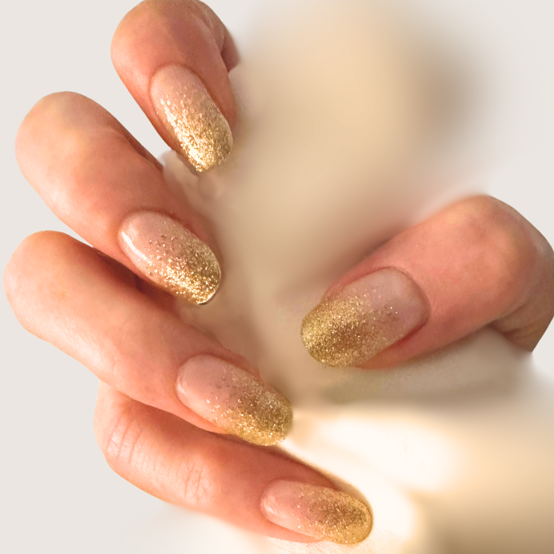 Gold Tips Long Lasting Gel Nail Sticker Kit - Vegan, Cruelty-Free, and Non-Toxic